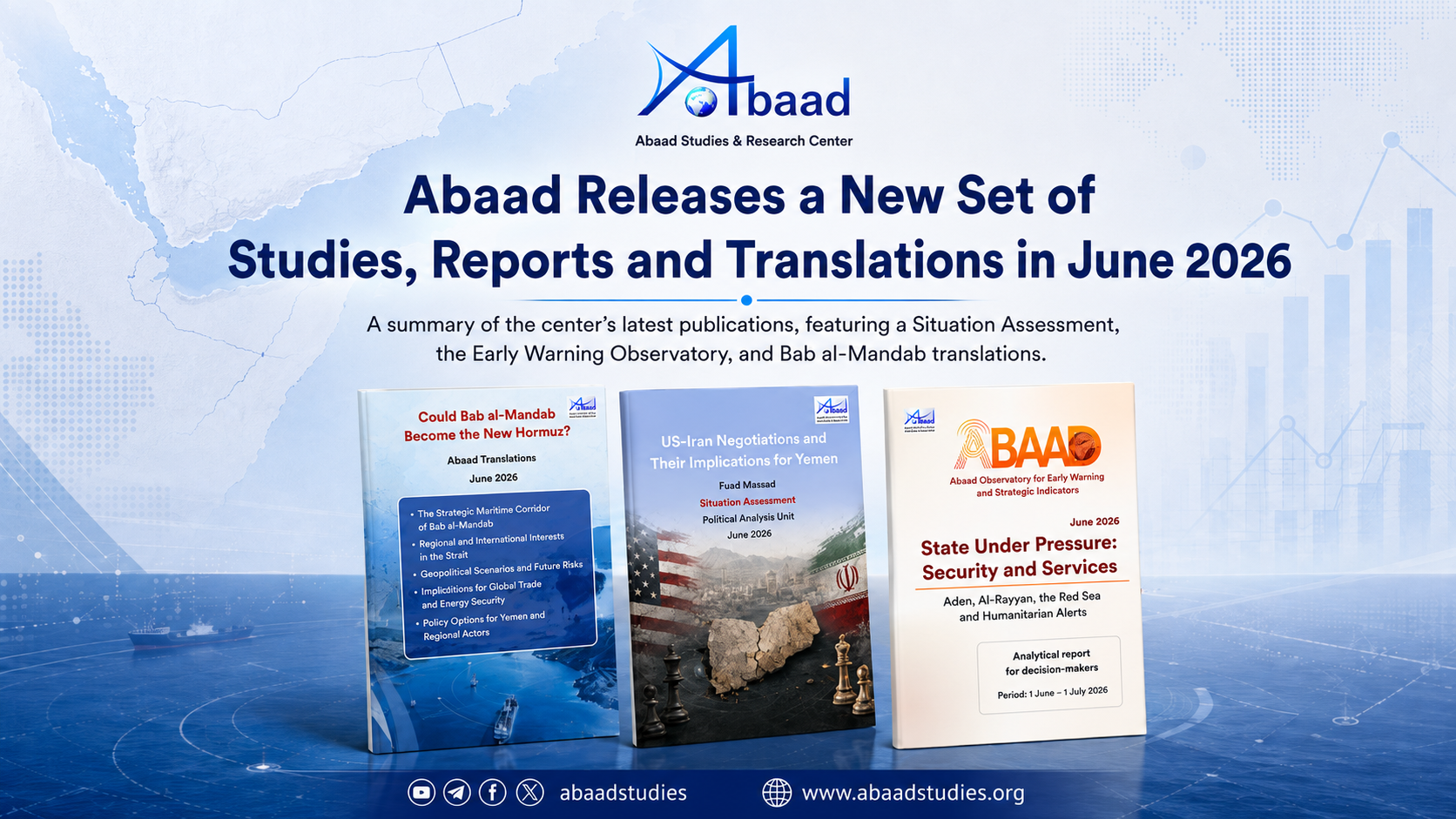 Abaad’s Research Activities in June: A Study on US-Iran Negotiations and Their Implications for Yemen, the Early Warning Report, and Multiple Translations